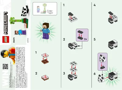Manual Minecraft™ Steve mit Baby-Panda - 1