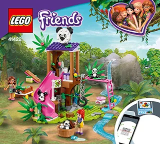 Lego friends panda jungle tree house set features a slide discount and 3 panda toys 41422