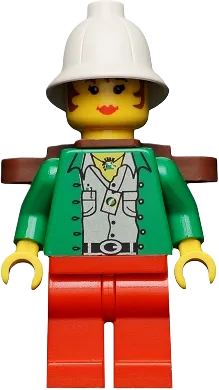 Miss Gail Storm - Jungle with Pith Helmet, Backpack minifigure