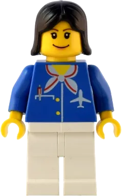 LEGO City Blue Scarf Black Female Hair Minifig air021