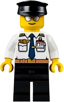 LEGO City Pilot White Shirt with Dark Blue Tie