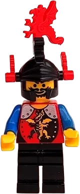 Dragon Knights - Knight 2, Black Legs, Black Dragon Helmet, Red Plumes minifigure