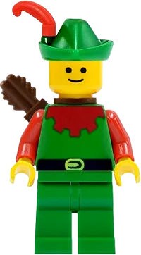 Forestman - Red, Green Hat, Red Feather, Quiver minifigure