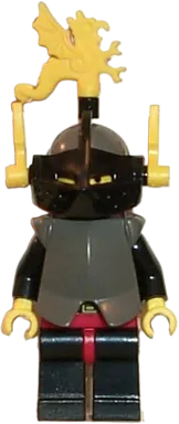 Breastplate - Armor over Black, Dark Gray Helmet, Black Visor, Yellow Dragon Plumes minifigure