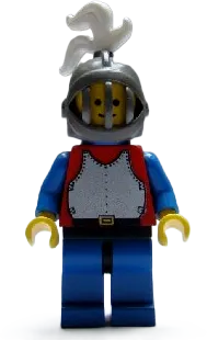 Breastplate - Red with Blue Arms, Blue Legs with Black Hips, Dark Gray Grille Helmet, White Plume, Blue Plastic Cape minifigure