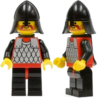 Scale Mail - Red with Black Arms, Black Legs with Red Hips, Black Neck-Protector, Black Plastic Cape minifigure