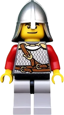Lion Knight Scale Mail - Chest Strap and Belt, Helmet with Neck Protector, Open Mouth (Dual Sided Head) minifigure