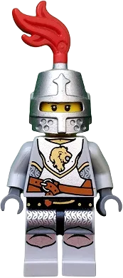 Lion Knight Breastplate - Lion Head and Belt, Helmet Closed, Smirk and Stubble Beard minifigure
