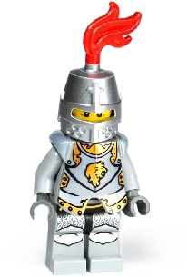 Lion Knight Armor - Lion Head and Belt, Helmet Closed, Gray Beard minifigure