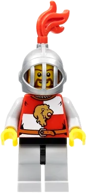 Lion Knight Quarters - Helmet with Fixed Grille, Brown Beard Rounded minifigure