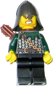 Dragon Knight Scale Mail - Chain and Belt, Helmet with Neck Protector, Quiver, Bared Teeth minifigure