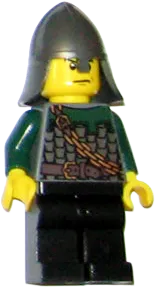 Dragon Knight Scale Mail - Chain and Belt, Helmet with Neck Protector, Scowl minifigure