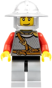 Lion Knight Scale Mail - Chest Strap and Belt, Helmet with Broad Brim, Eyebrows and Goatee minifigure