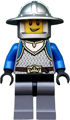 Castle - King's Knight Scale Mail, Crown Belt, Helmet with Broad Brim, Open Grin minifigure