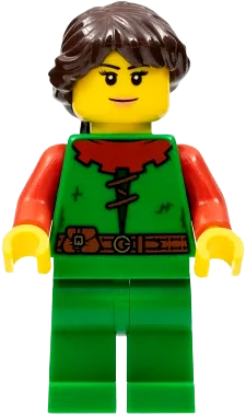 Forestwoman - Red, Ponytail minifigure