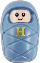 Harry Potter Baby / Infant - Stud Holder on Back with Light Nougat Smiling Face, Small Eyes and Gold Capital Letter H Pattern minifigure