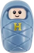 Harry Potter Baby / Infant - Stud Holder on Back with Light Nougat Smiling Face, Small Eyes and Gold Capital Letter H Pattern minifigure