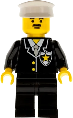 Suit - Sheriff Star, Black Legs, White Hat minifigure