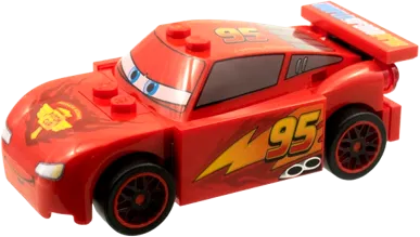 Lightning McQueen - Piston Cup Hood, Red and Black Wheels minifigure