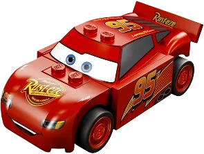 Lightning McQueen - Rust-eze Hood, Red Sides minifigure