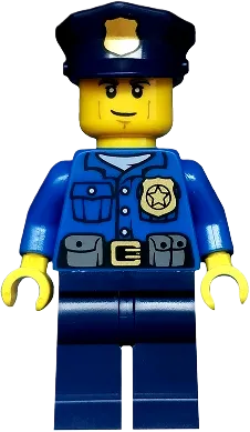 City Officer - Gold Badge, Police Hat, Cheek Lines minifigure
