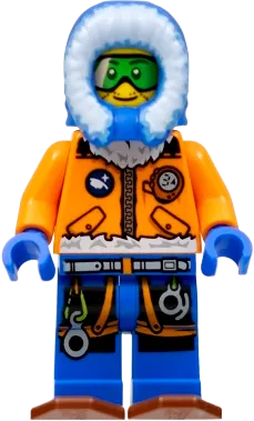 Arctic Explorer - Male with Green Goggles and Snowshoes minifigure