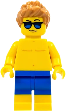 Beachgoer - Blue Male Swim Trunks and Sunglasses minifigure
