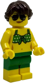 Beachgoer - Green Bikini Top and Shorts minifigure