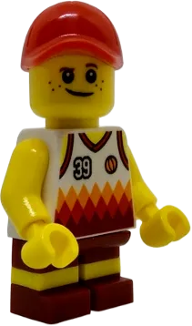 Lego Minifigure Basketball player red jersey