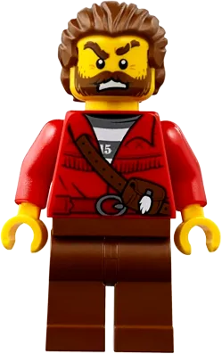 Crook Male - Red Fringed Shirt with Strap and Pouch, Skunk Fighter minifigure