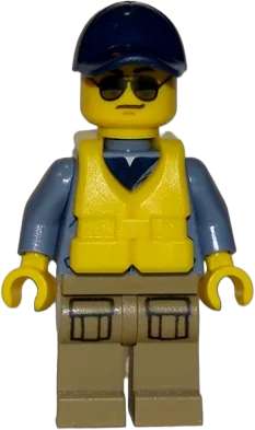 Officer Male - Speed Boat with Life Jacket Center Buckle minifigure