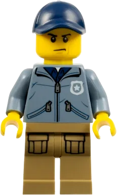 Officer Male - Dark Blue Cap, Sand Blue Jacket minifigure