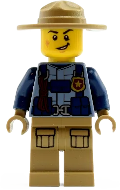 Officer Male - Jacket with Harness, Dark Tan Hat minifigure