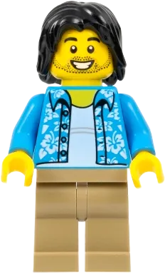 Tourist / City Hawaiian Surfer Azure LEGO Shirt Dark