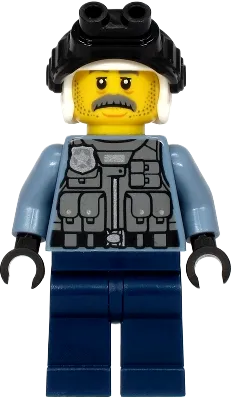 Officer Sam Grizzled - Sand Blue Jacket minifigure