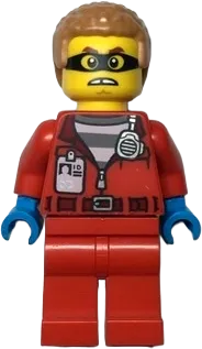 Crook Hacksaw Hank - Red Jacket with Prison Shirt and I.D. Tag minifigure