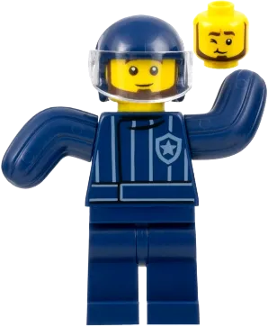 Police Dog Trainer - Dark Blue Helmet, Bite Suit minifigure