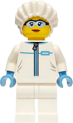 City Forensic Detective Female - White Safety Jumpsuit, Safety Glasses minifigure