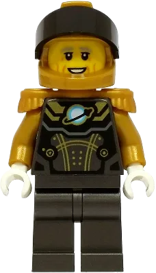 Astronaut - Male, Pearl Dark Gray and Pearl Gold Spacesuit, Pearl Gold Helmet minifigure