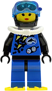 Divers - Blue, Female, Yellow Flippers minifigure
