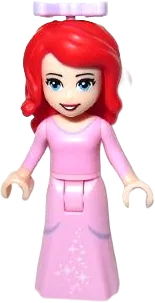 Ariel - Human, Bright Pink Dress with White Stars, Lavender Bow minifigure