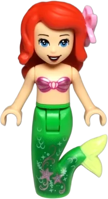Disney Ariel Little Mermaid Doll Red Hair Blue Tail Pink Bra