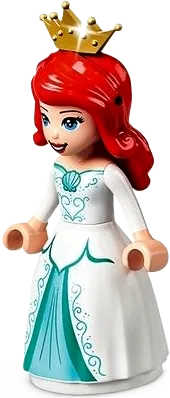 Ariel - Human (Light Nougat), White Dress, Pearl Gold Tiara minifigure