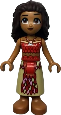 Moana - Mini Doll, Red and Tan Top and Long Skirt with Feathers minifigure