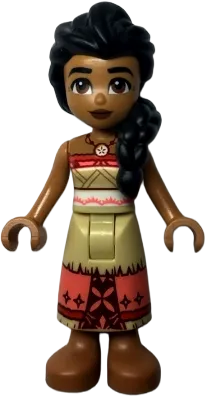 Sina - Red and Tan Top with Tan and Coral Long Skirt minifigure