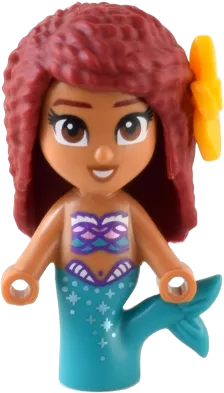 Ariel, Mermaid - Micro Doll, Dark Red Hair, Bright Light Orange Flowerimage