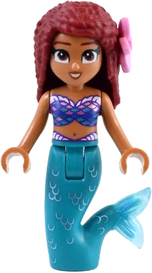 Ariel - Mermaid (Medium Nougat), Mini Doll, Bright Pink Flower minifigure