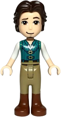 Flynn Rider - Mini Doll, Dark Turquoise Vest, Thin Hinge minifigure