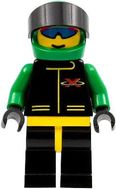 Extreme Team - Green, Black Legs with Yellow Hips, Green Helmet Plain minifigure