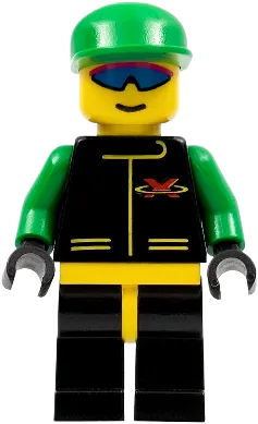 Extreme Team - Green, Black Legs with Yellow Hips, Green Cap minifigure